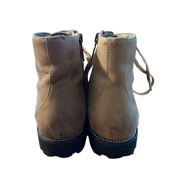 Blondo 8 Rachelle Waterproof Brown Leather STUDDED Combat Boots Taupe Brown - Picture 8 of 8